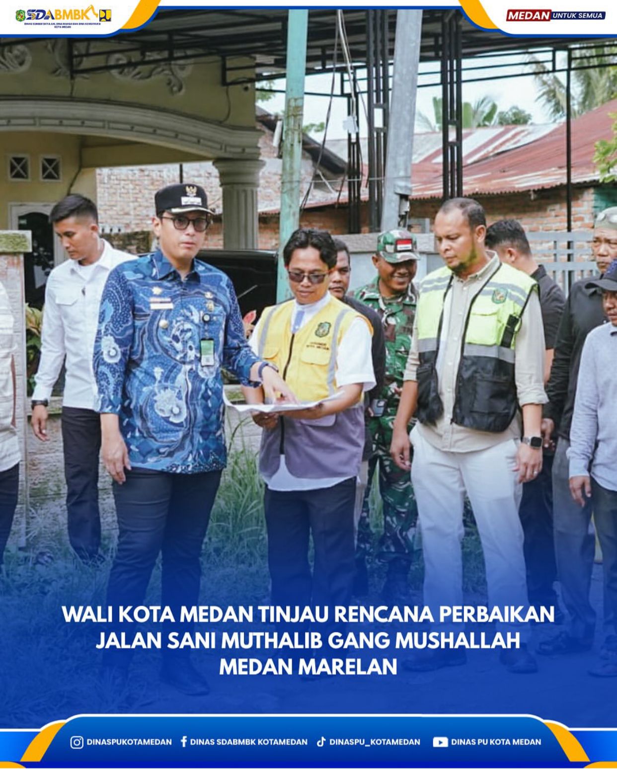 Wali Kota Medan Tinjau Rencana Perbaikan Jalan Sani Muthalib Gang Mushallah Medan Marelan