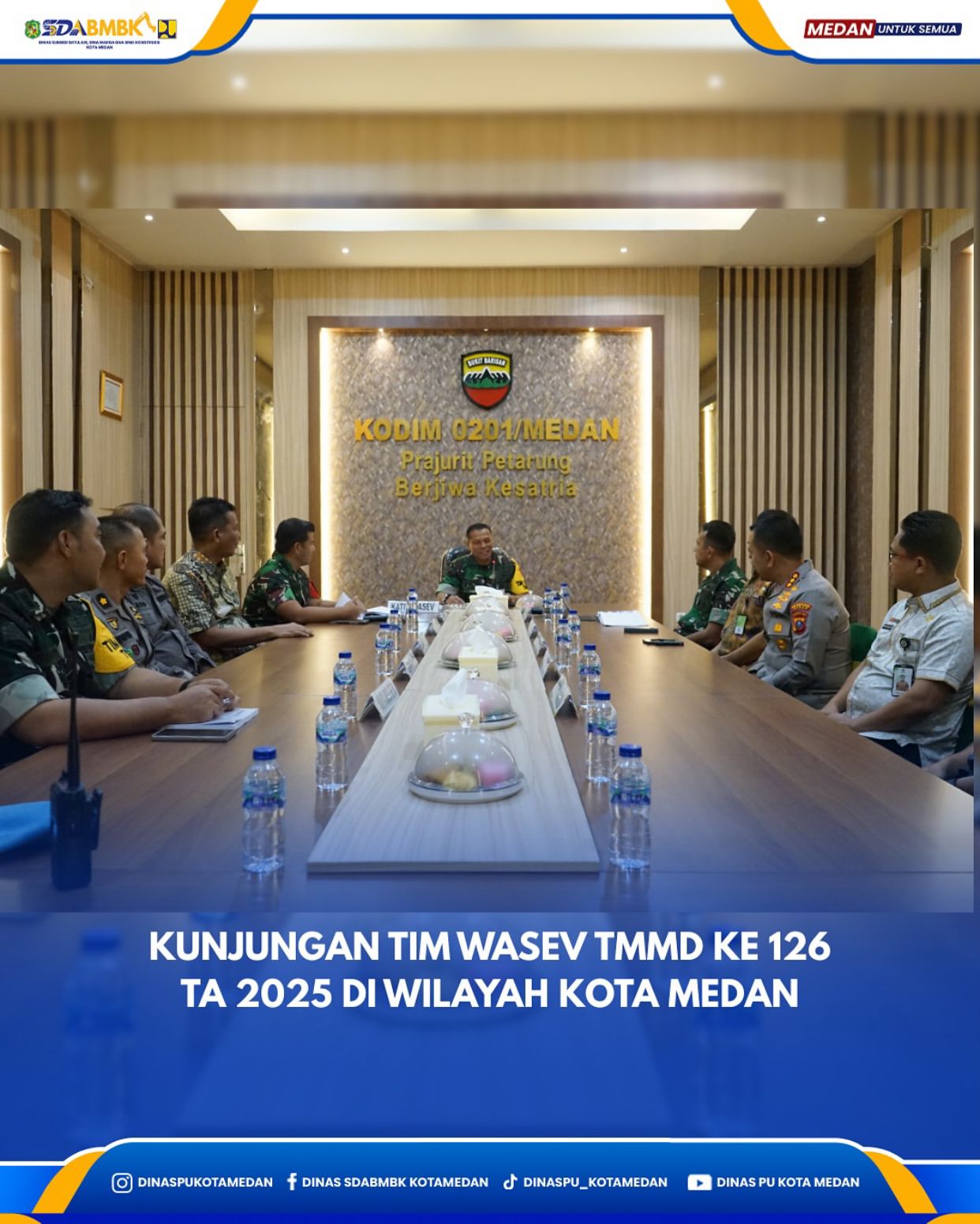 Kunjungan Tim Wasev TMMD ke 126 TA 2025 di Wilayah Kota Medan
