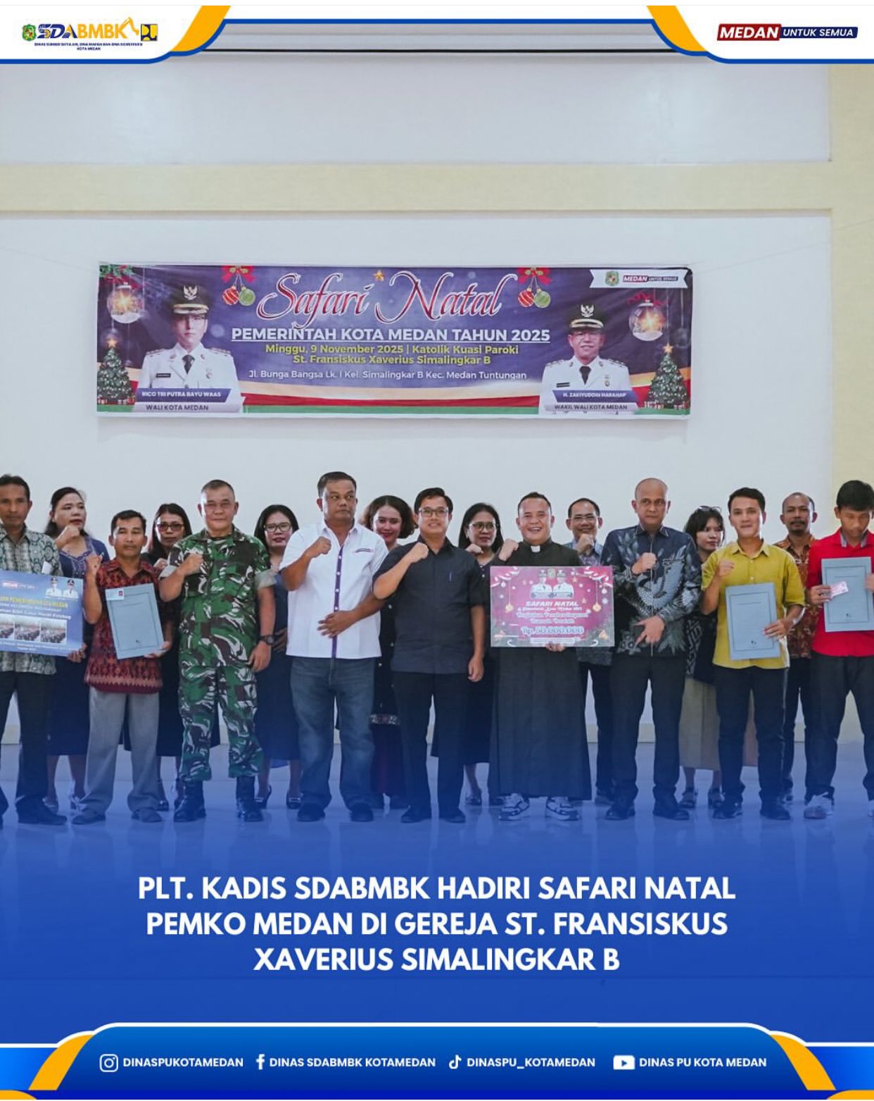 Plt. Kadis SDABMBK Hadiri Safari Natal Pemko Medan di Gereja ST. Fransiscus Xaverius Simalingkar B