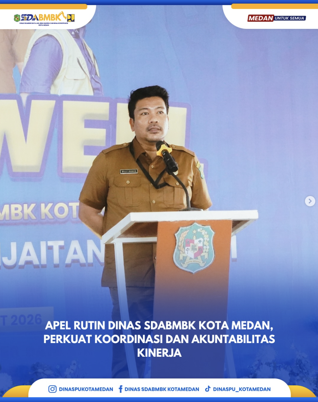 Apel Rutin Dinas SDABMBK Kota Medan, Perkuat Koordinas dan Akuntabilitas Kinerja