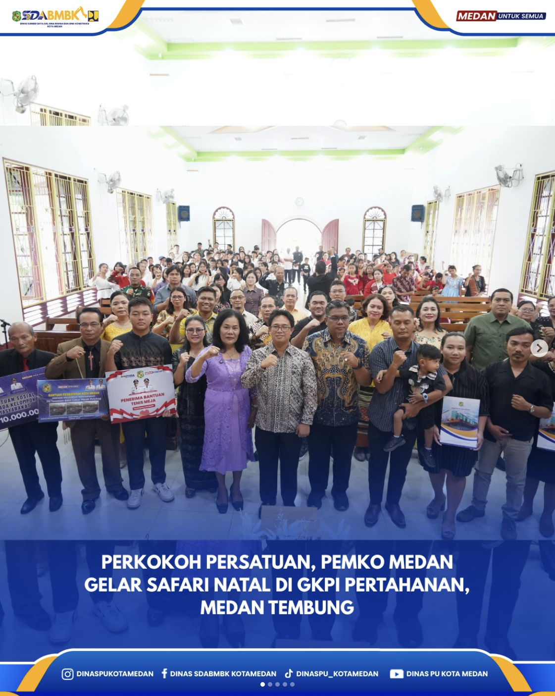 Perkokoh Persatuan, Pemko Medan Gela Safari Natal di GKP Pertahanan, Medan Tembung