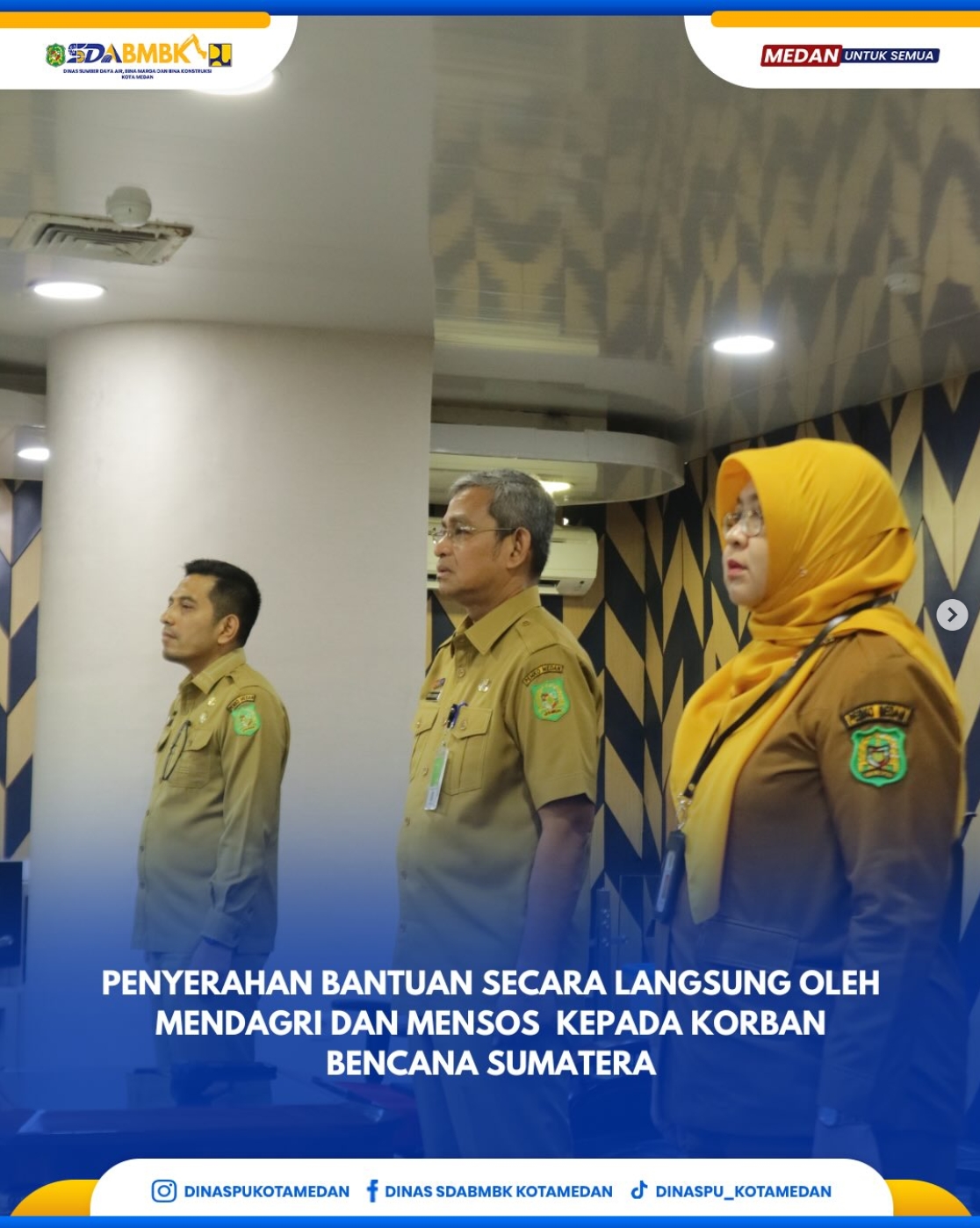 Penyerahan Bentuan Secara Langsung Oleh Mendagri Dan Mensos epada Korban Bencana Sumatera