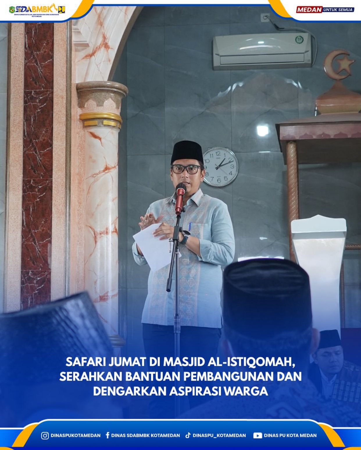 Safarai Jumat di Masjid Al-Istiqomah, Serahkan Bantuan Pembangunan dan Dengarkan Aspirasi Warga