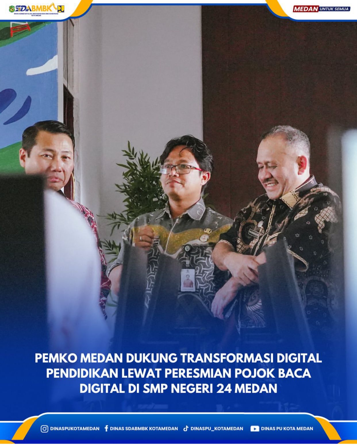 Pemko Medan Dukung Transformasi Digital Pendidikan Lewat Peresmian Pojok Baca Digital Di SMP Negeri 24 Medan